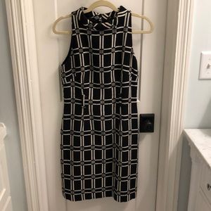 Milly Black and Cream Print Dress